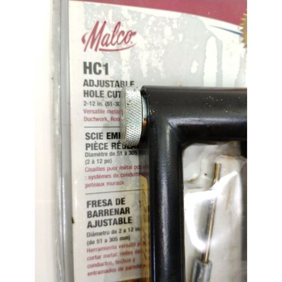 Malco HC1 2 in. to 12 in. Sheet Metal Hole Cutter Adjustable Unused - Picture 12 of 16